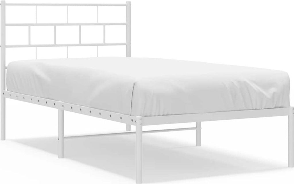 vidaXL Bettgestell mit Kopfteil Metall Weiß 100x200 cm