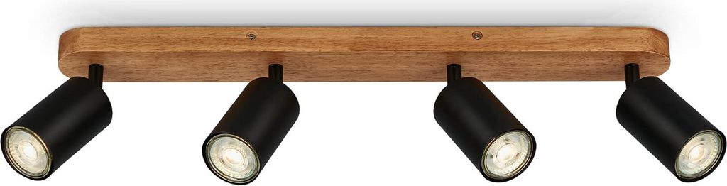 Deckenspot 4-flammig L 55 cm schwarz Produktbild 
