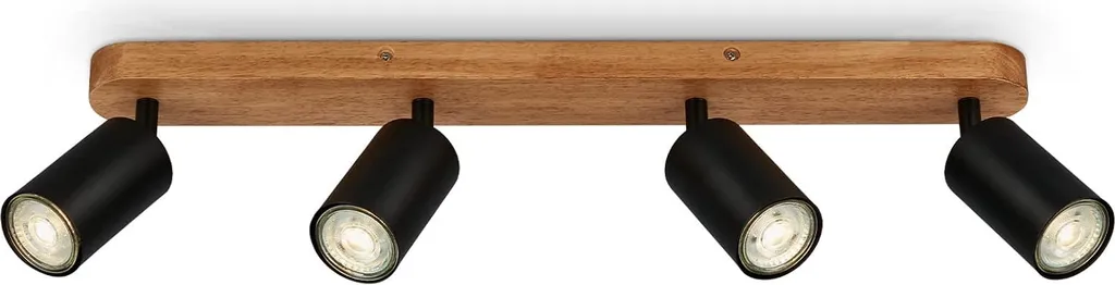 Plafonnier industriel réglable pour éclairer les zones sombres noir bois