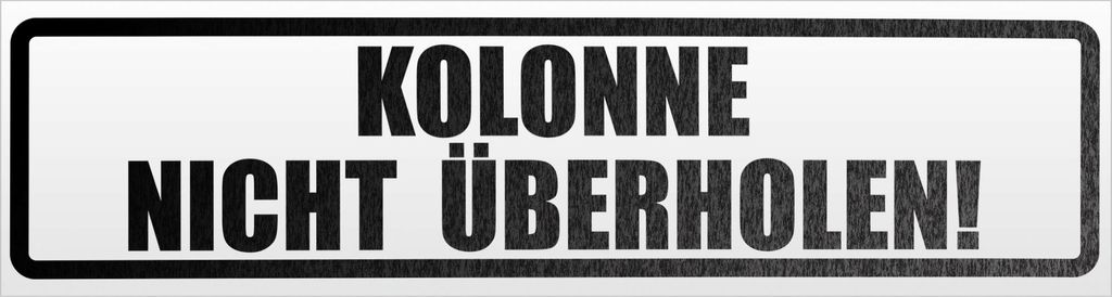 Kiwistar Kolonne Nicht überholen! Magnetschild Schild magnetisch - 45cm Schwarz - reflektierend - Magnetfolie für Auto PKW Kfz