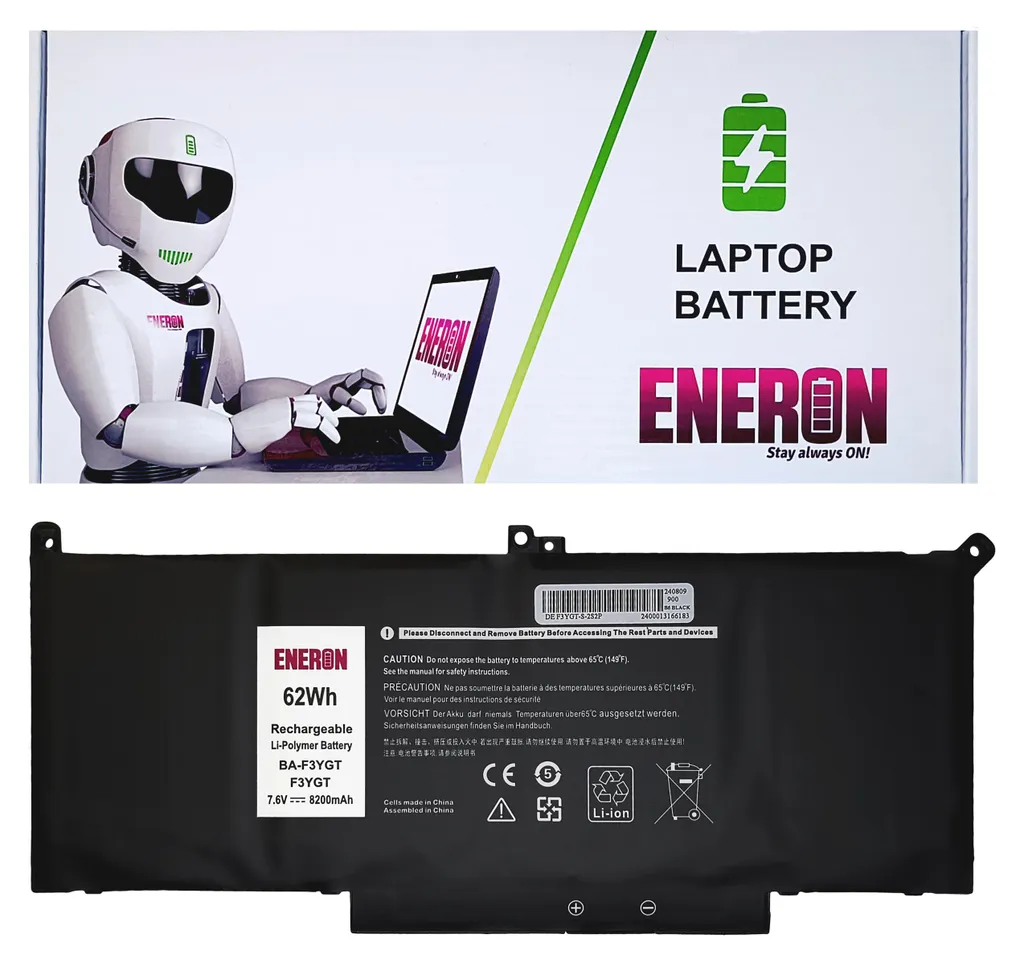 Batterie Eneron F3YGT 7,6V 62Wh pour PC Portable Dell Latitude 7480 7490