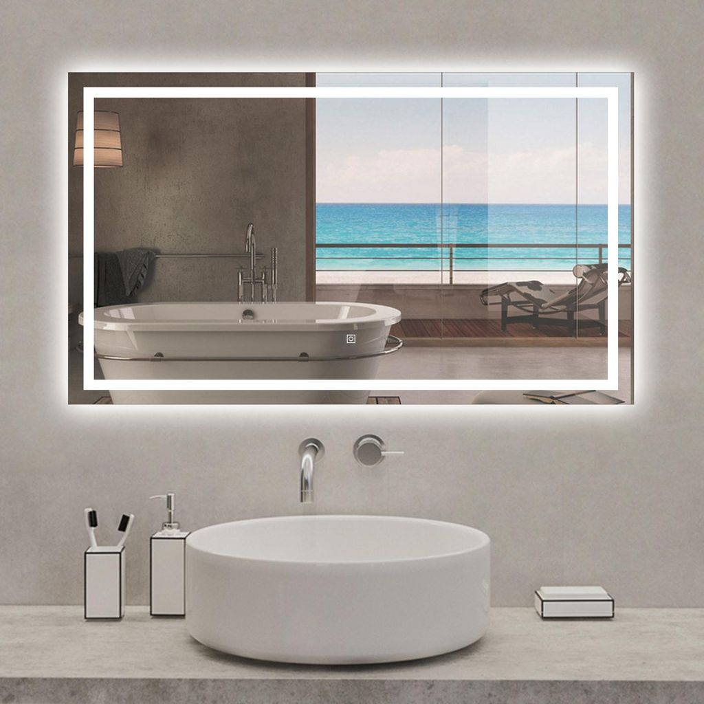 Miroir Salle de Bain LED 120x70cm Rectangulaire, avec Image du produit 