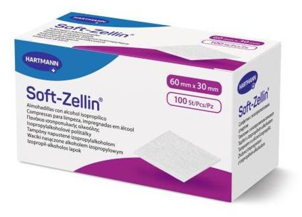 Soft-Zellin Alkoholtupfer 30x60 mm 100 St Produktbild 