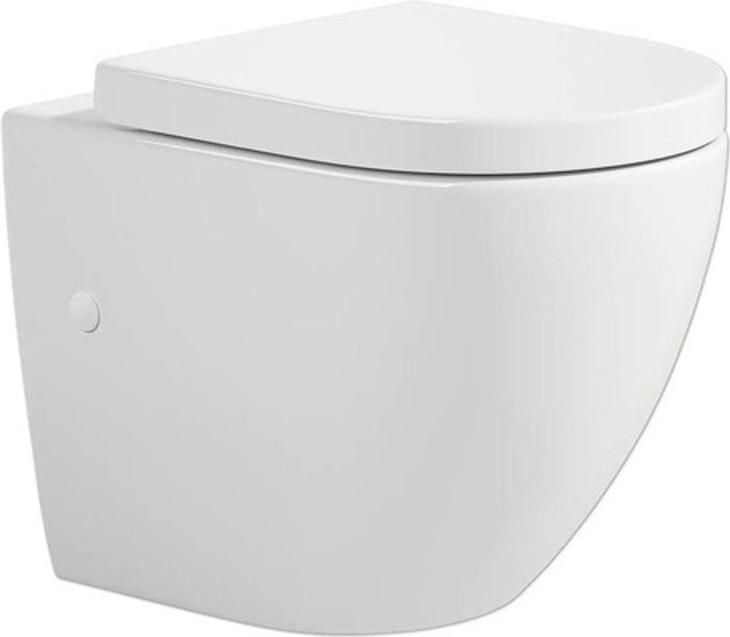 Wand-WC Set Cozy Tiefspüler ohne Spülrand weiß glänzend mit Produktbild 