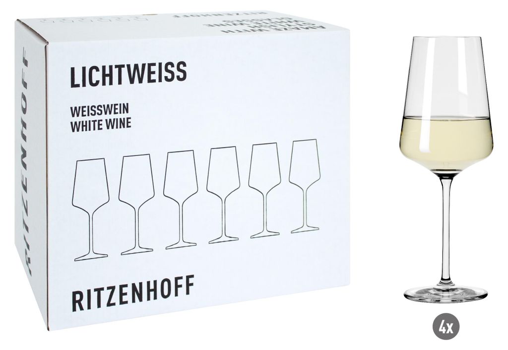 Set di 4 bicchieri per vino bianco Ritzenhoff Lichtweiß, Immagine del prodotto 