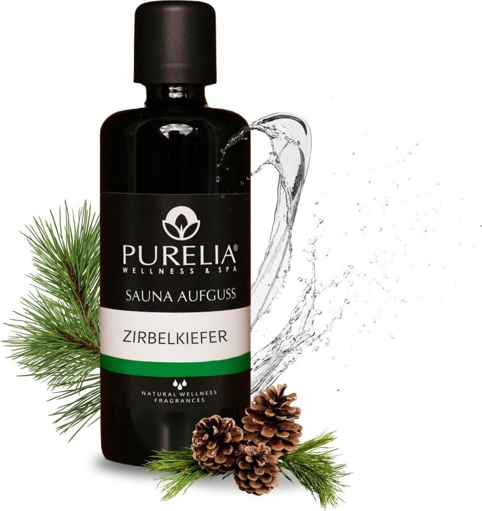 PURELIA Saunaaufguss Konzentrat Zirbelkiefer 100 ml natürlicher Sauna-aufguss - reine ätherische Öle