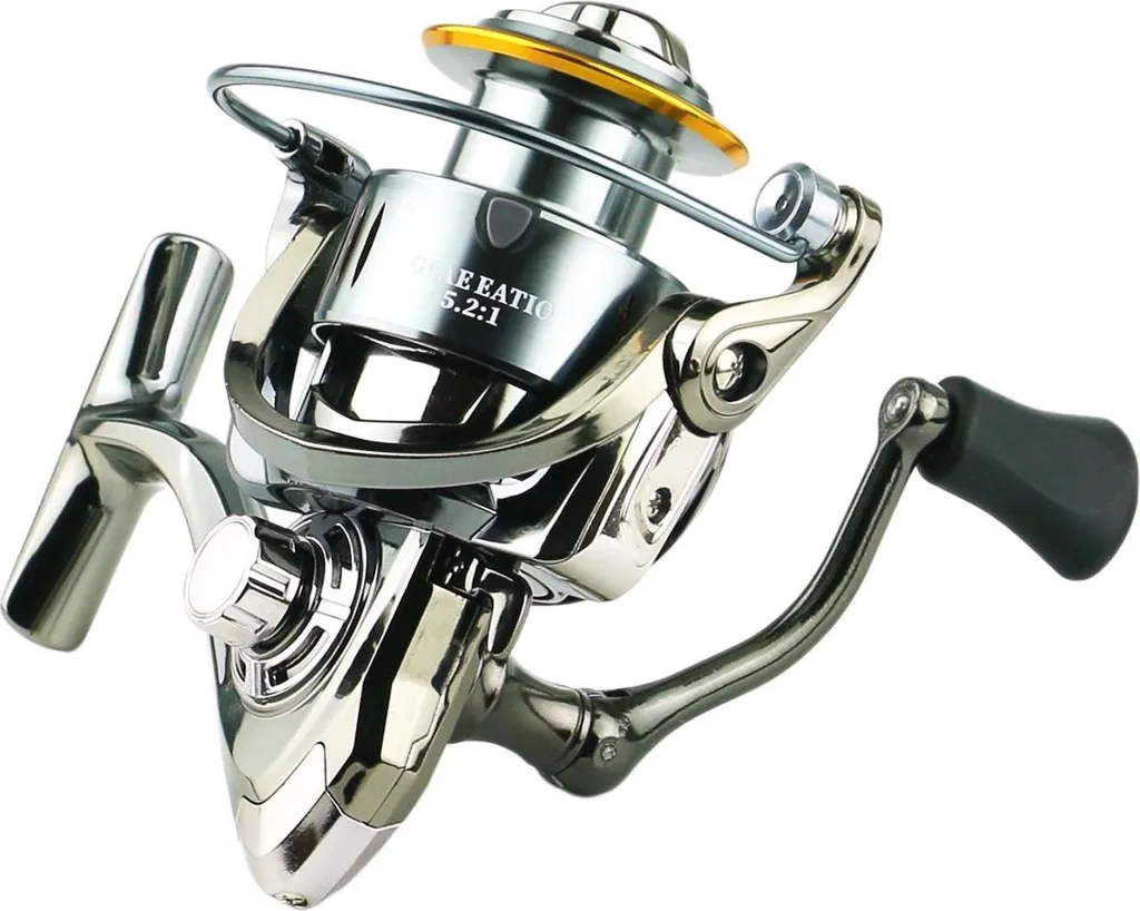 Moulinet de pêche tambour fixe SJ3000 YUMOSHI robuste en métal argenté