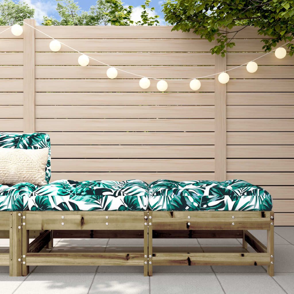 The Living Store Gartenhocker mit Kissen 2 Stk. Kiefernholz Imprägniert