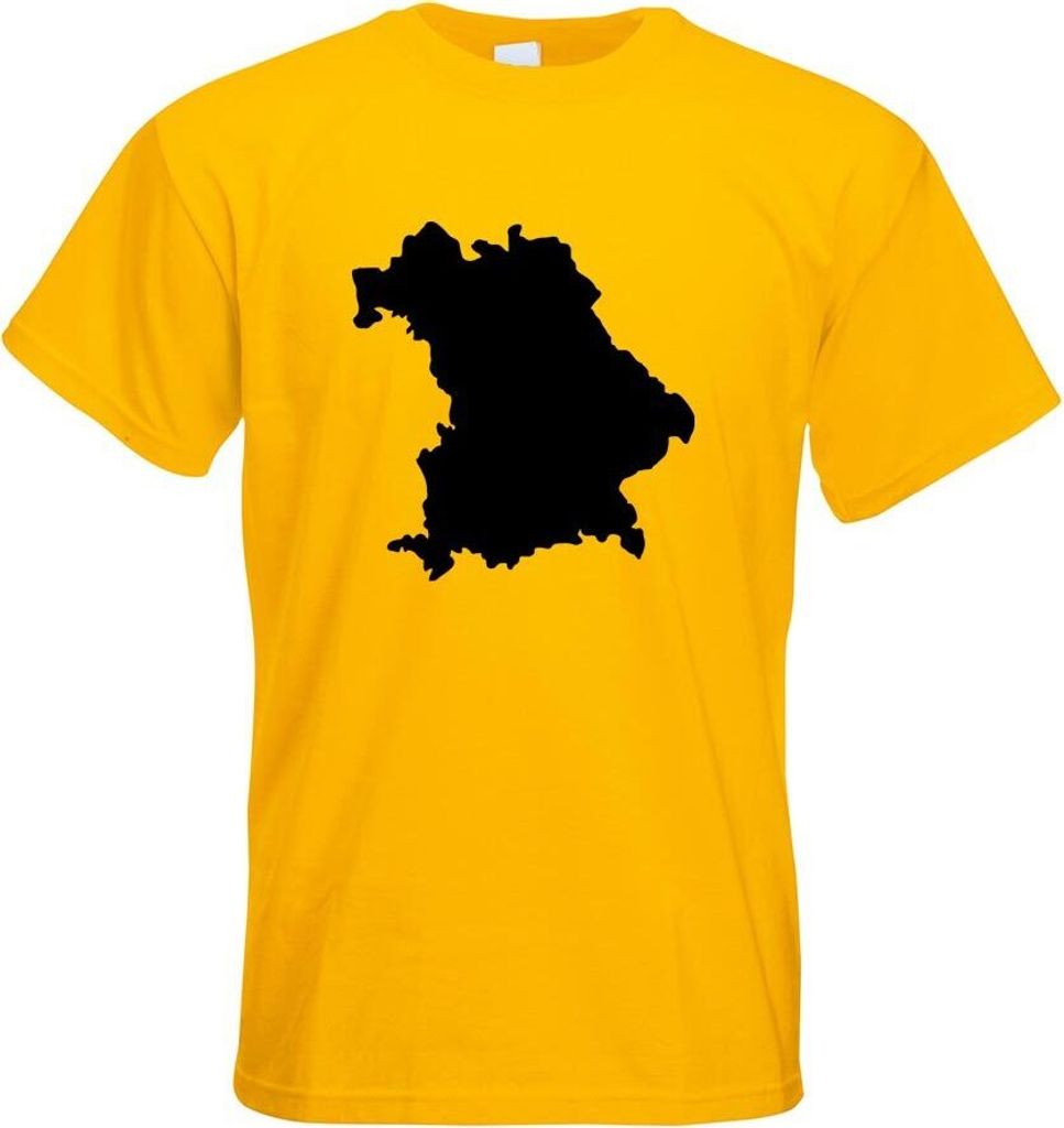 Kiwistar - T-Shirt - gelb - Bayern Deutschland Silhouette Motiv Bedruckt Funshirt Design Print - mit Motiv Bedruckt - Funshirt Design - Sport - Fre...