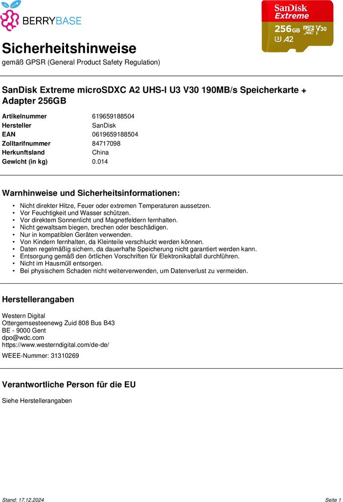 Pamäťová karta SANDISK EXTREME microSDXC 256 GB 190/130 Obrázok produktu 6