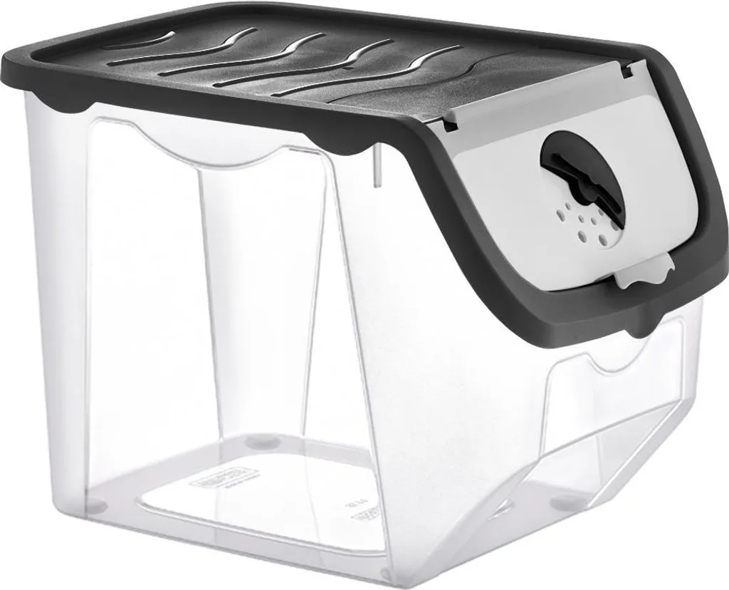 Contenitore Alimentare 12L Professionale Impilabile Coperchio Nero