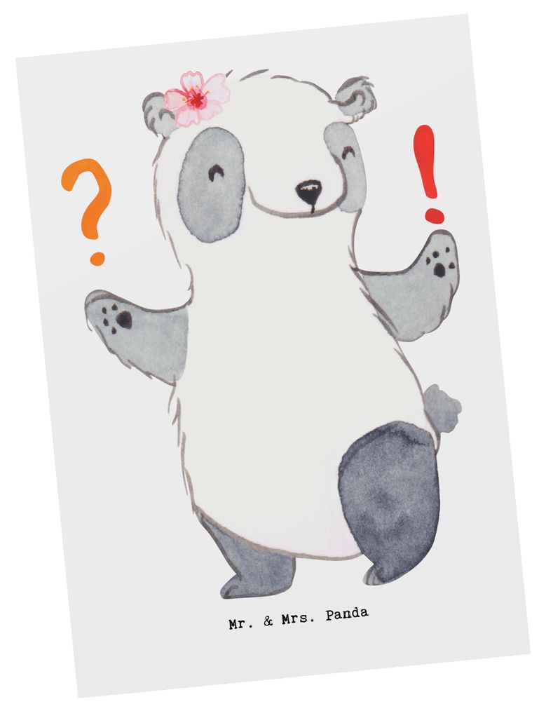 Mr. & Mrs. Panda Postkarte Beraterin Herz - Weiß - Produktbild 