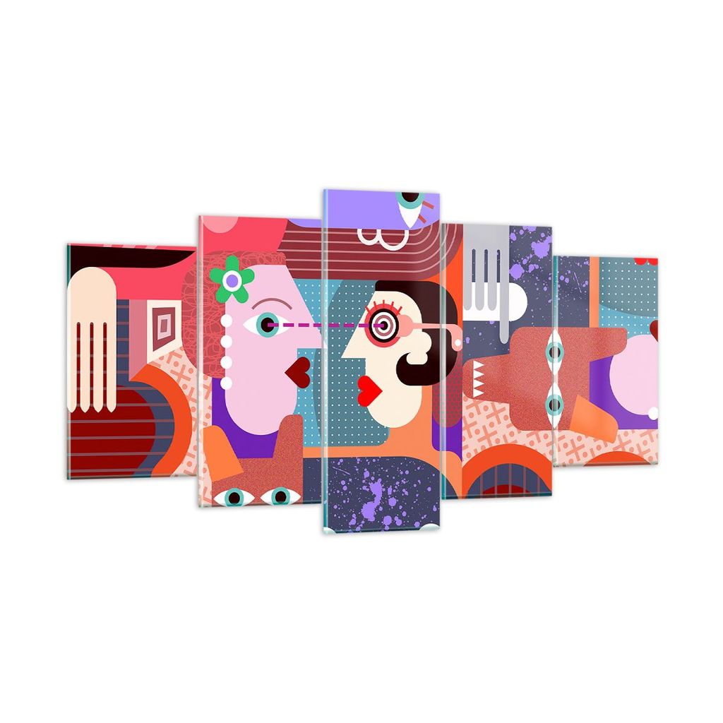 Bilder auf glas - Abstraktion modern - 160x85cm - Glasbilder - Wandbilder - Kunstdruck - zum Aufhängen bereit - Wanddekoration aus Glas - Glas Bil...