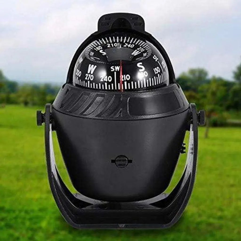 Boussole de bord avec éclairage pour voyage en bateau et camping-car