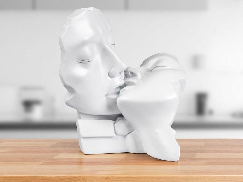 formano Dekofigur Liebespaar Maske aus Polyresin 22 cm Skulptur in Weiß Matt