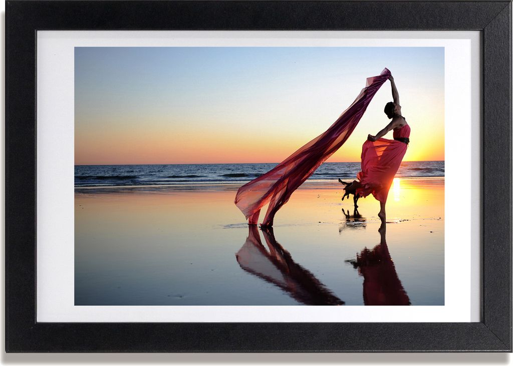 Bild 30x20 MDF-Rahmen, Wandkunst Tanzenfrau