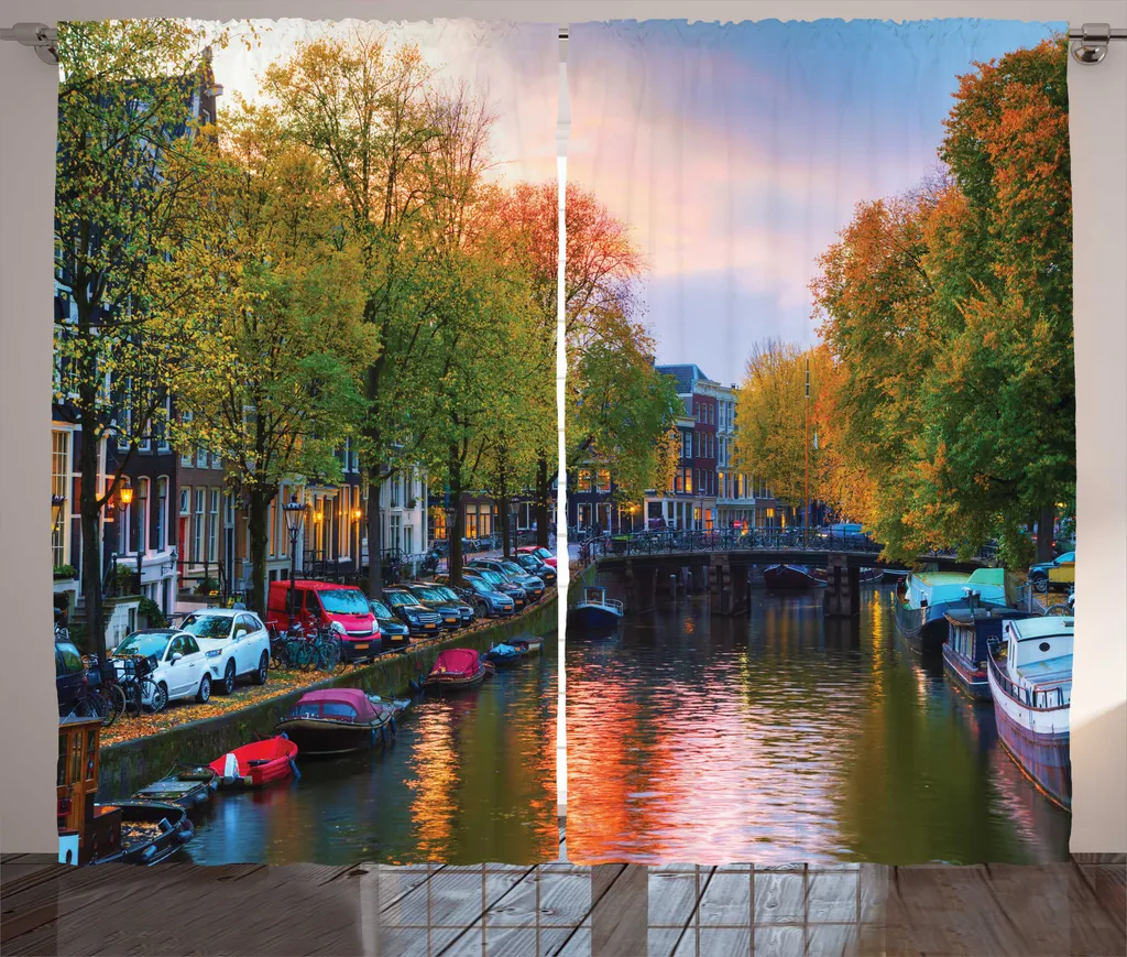 ABAKUHAUS Rideau Rustique Néerlandais Pont Amstel 280x225 cm Multicolore