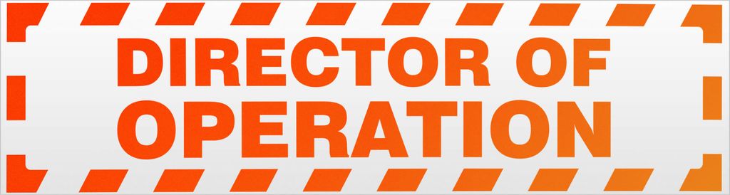 Director of Operation gestreift Magnetschild Schild magnetisch - 30cm Neonorange - Magnetfolie für Auto PKW Kfz