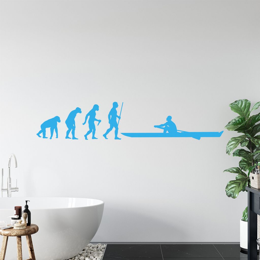 Rudern Ruderboot Evolution Wandtattoo Wandaufkleber Wall Sticker - Dekoration, Küche, Wohnzimmer, Schlafzimmer, Badezimmer