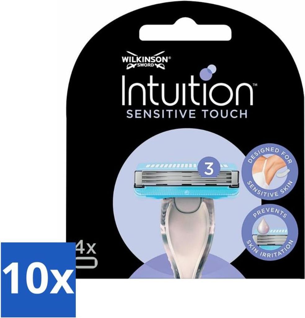 Wilkinson - Intuition Sensitive Touch Nachfüllklingen - Mit Aloe Vera - 3 Rasierklingen - Vorteilspack - 10 Stücke