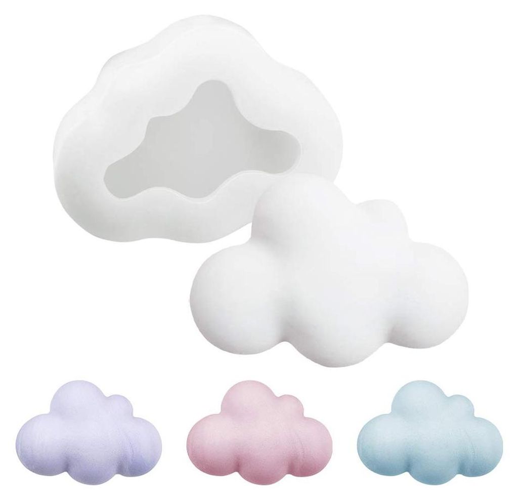 Mini-3D-Wolken-Silikonform, 1 Stück, handgefertigt, zur Herstellung von Kerzen, Seife, Dekorationen und Anhängern.