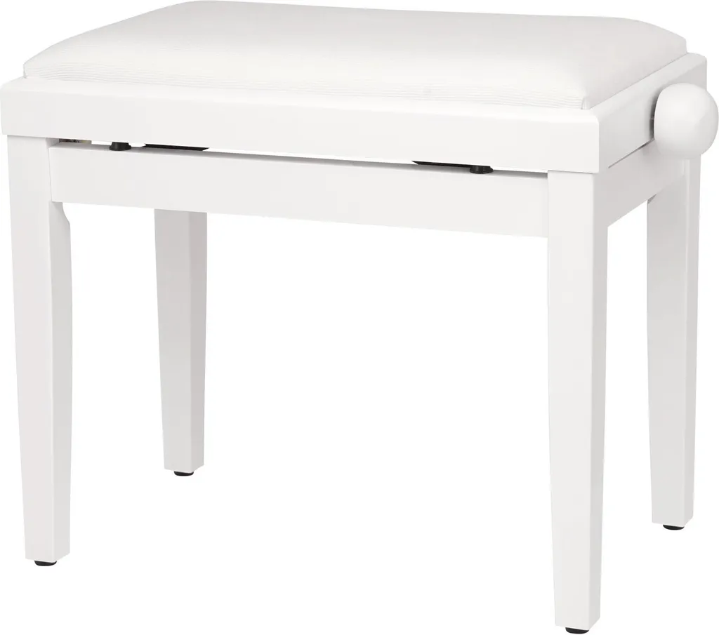 Tabouret de piano Steinmayer blanc mat réglable pour clavier