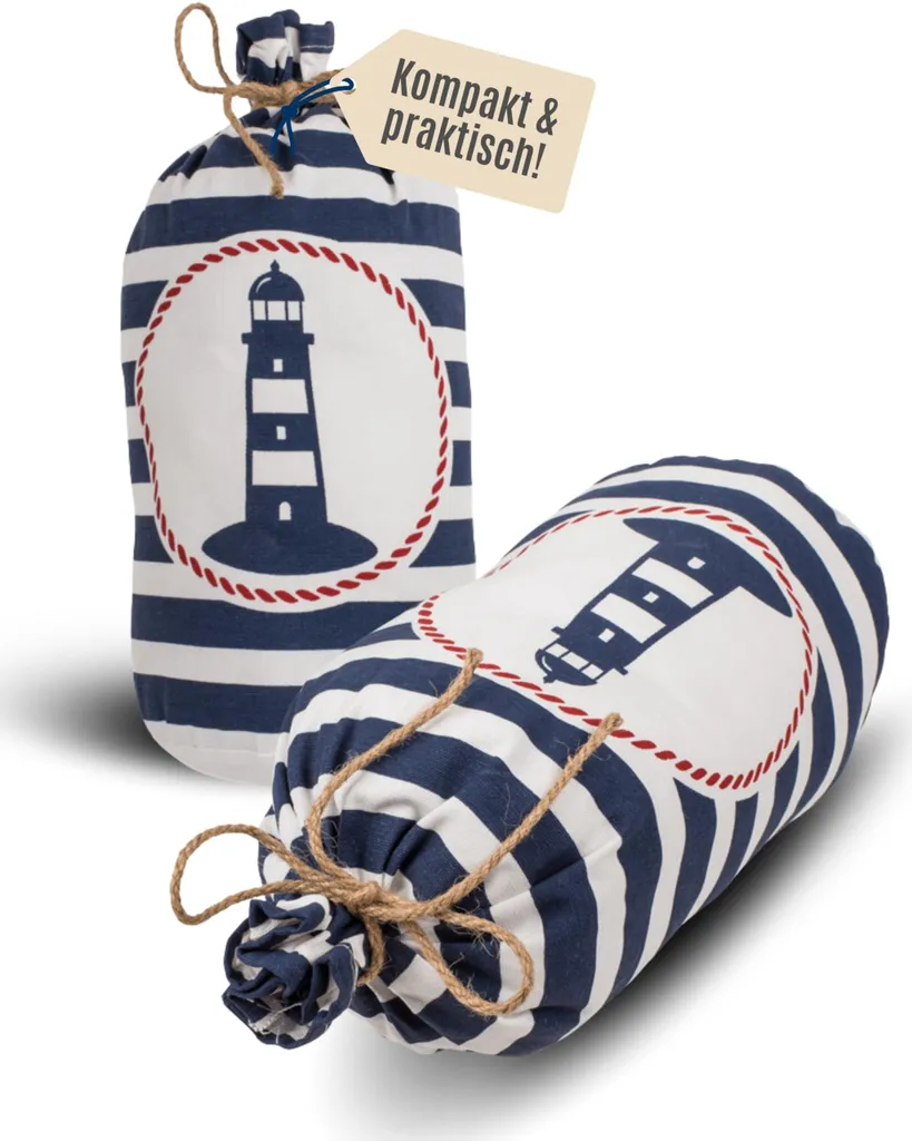Butée de porte en tissu style marin 1,5 kg - Cale-porte lourd 12x27 cm