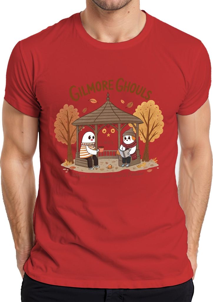 Gilmore Ghouls where you haunt I will follow Herbst Geister niedlich Herren T-Shirt, Rot, M