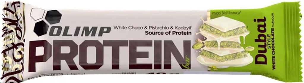 Olimp Protein Bar – White Choco & Pistachio & Kadayif (Dubai Style) 40g
