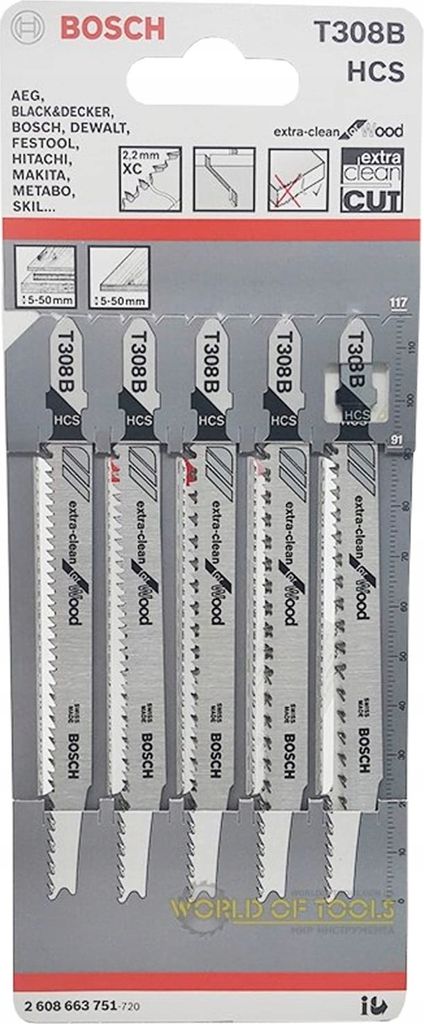 Bosch 2 608 663 751, Jigsaw blade, Weichholz, Hartstahl Produktbild 