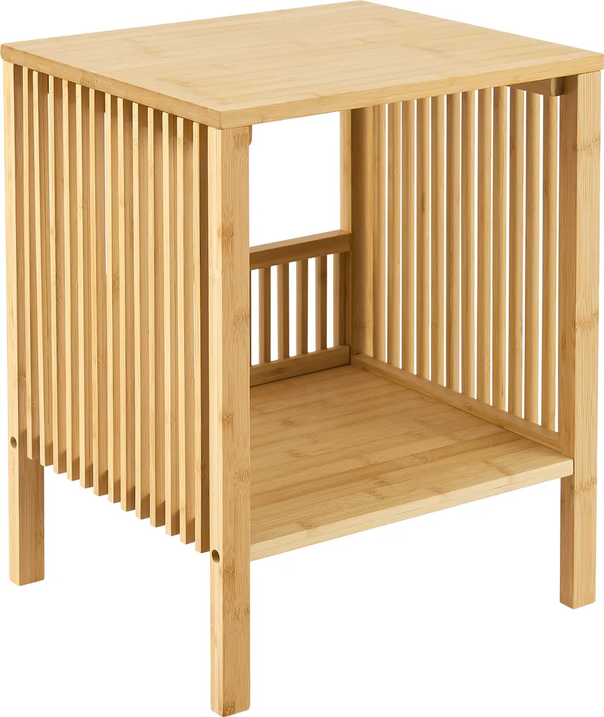 Table de chevet Varde en bois de bambou pour chambre ou salon zen