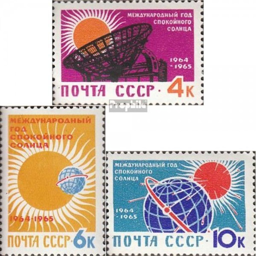 Briefmarken Sowjetunion 1964 Mi 2862-2864 (kompl.Ausg.) gestempelt Internationales Jahr der Sonne