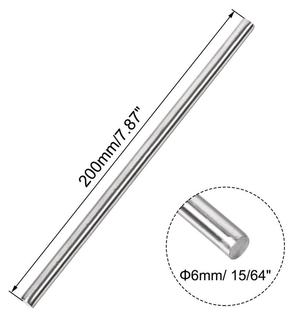 10 Stš¹ck 304 Metallstangen Garten, 6mm x 200mm Metallst?be fš¹r DIY Handwerk, Motorrad, Deko, Garten