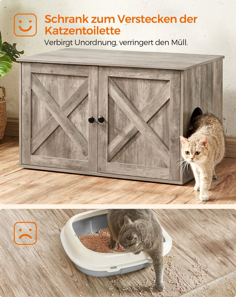 FEANDREA Katzentoilette,80x53x49,2cm,mit herausnehmbarem Produktbild 6