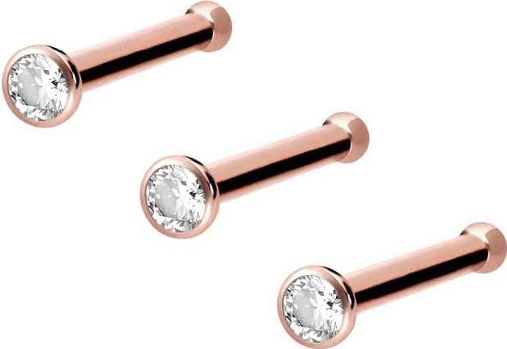 Nasenpiercing, Nasenstecker 3er Set Chirurgenstahl Nasenstecker Pin KRISTALL