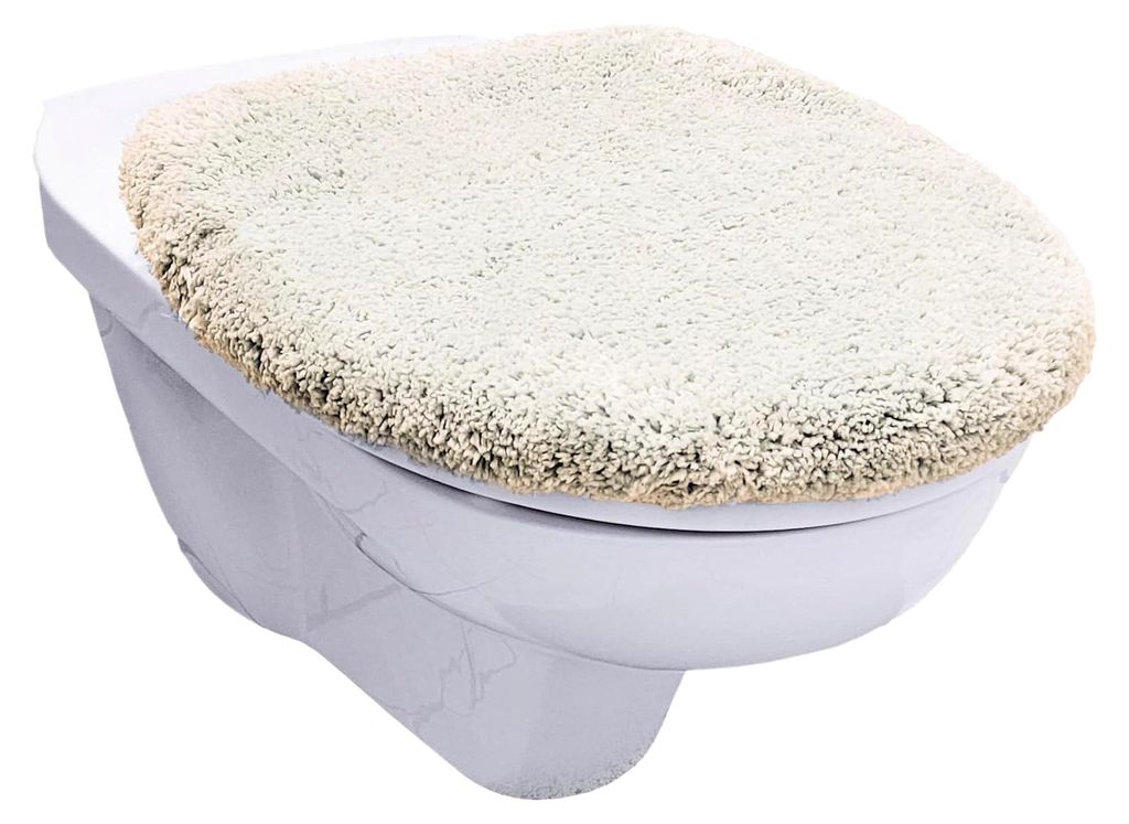 WC-Deckelbezug 38x48 cm mit Ausschnitt aus weichem Mikrofaserstoff für Komfort und Stil - Beige