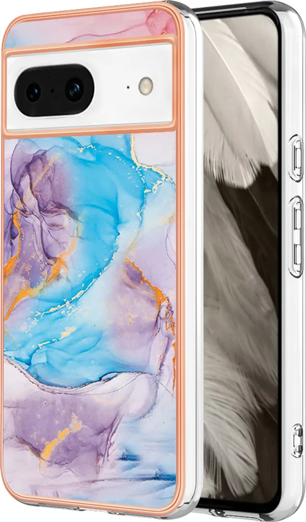 Cover Pixel 8 Antiurto Blu - Custodia Silicone Morbido con Fantasia