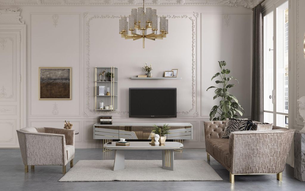Graue Wohnzimmer Holzmöbel Designer TV-Schrank Wandschränke Wohnmöbel