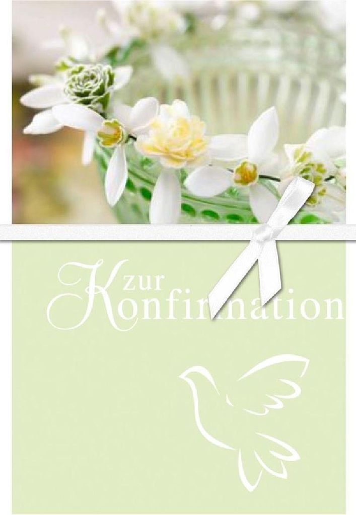 Artebene-Bestätigungskarte mit Schleife und Blumenkranz Produktbild 
