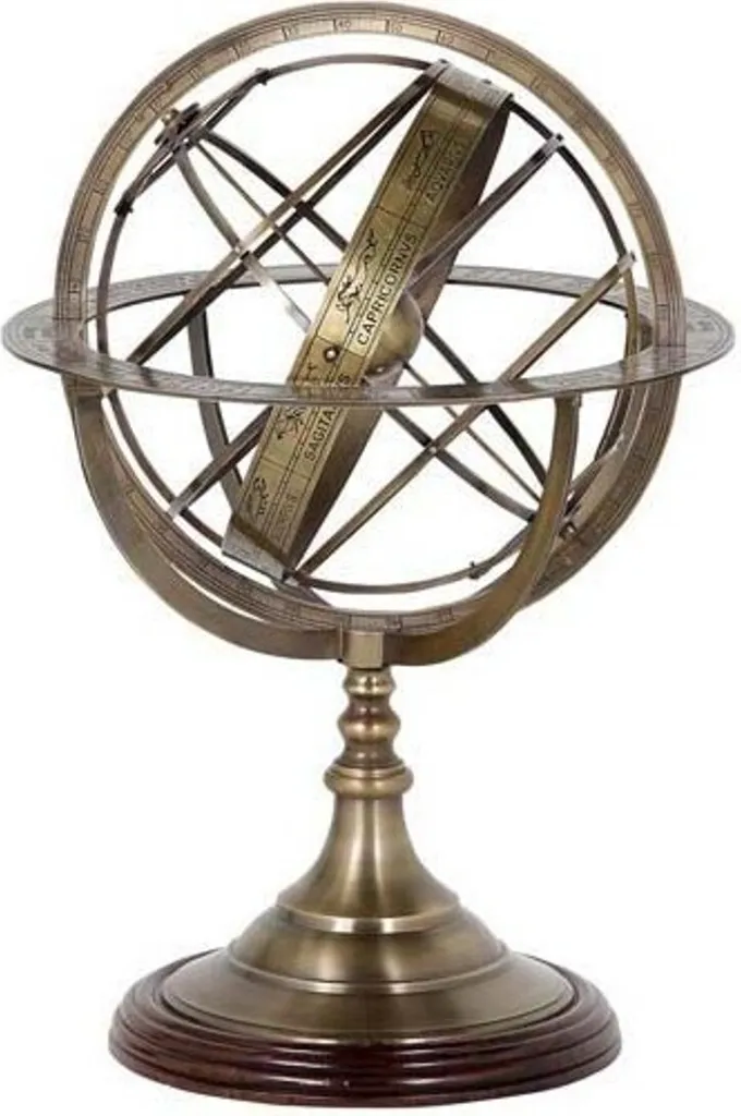 Décoration de bureau luxe : Globe en laiton Art Déco 29 cm Casa Padrino
