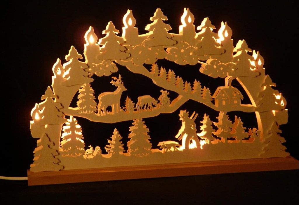 Original Erzgebirgischer Marken Schwibbogen Lichterbogen 50 x 31 cm S50-0_93