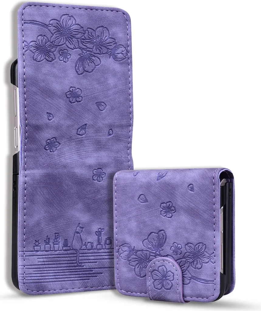Cover Regalo Samsung Galaxy Z Flip 7 FE / 6 Gatto Pelle Morbida