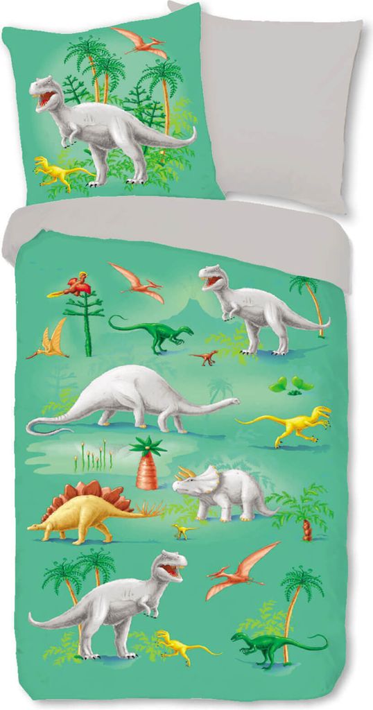 Dino Grün Bettwäsche Digitaldruck ESPiCO Sleep and Dream 135 cm x 200 cm