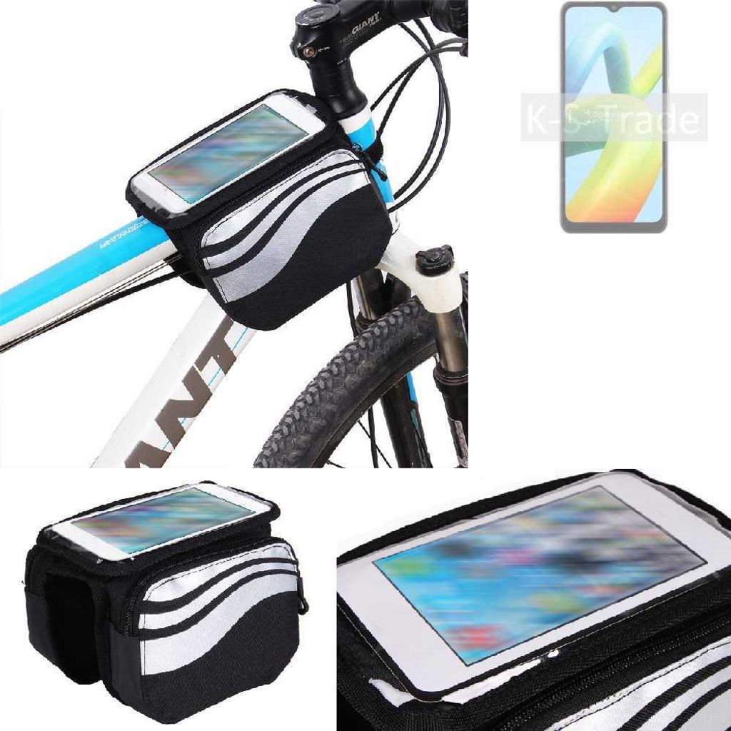 K-S-Trade Rahmentasche Fahrrad-Halterung kompatibel mit Xiaomi Redmi A1+ Rahmenhalterung Fahrrad Handyhalterung Fahrradtasche Handy Smartphone