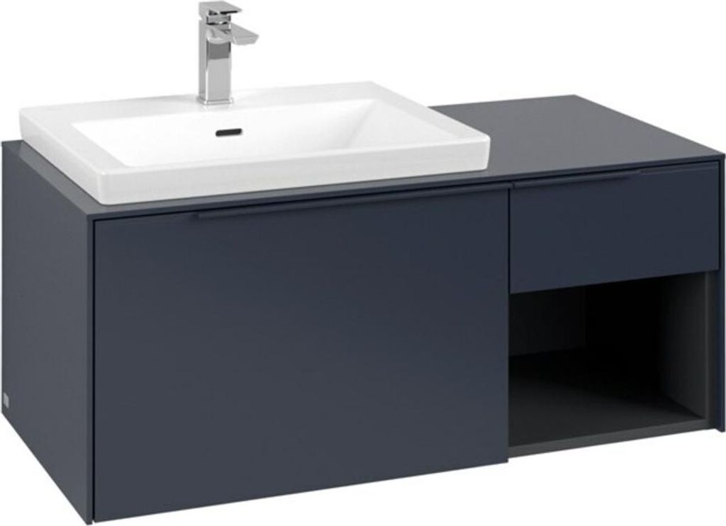 Villeroy & Boch Subway 3.0 Waschbeckenunterschrank, 2 Auszüge, Waschbecken links, Regalelement unten rechts, 1001x422,5x516mm, C57202VQ