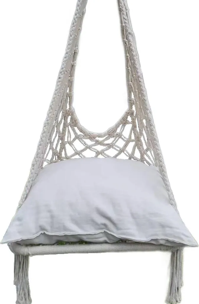 Balançoire de jardin intérieure 60x60 cm, siège suspendu avec coussin doux