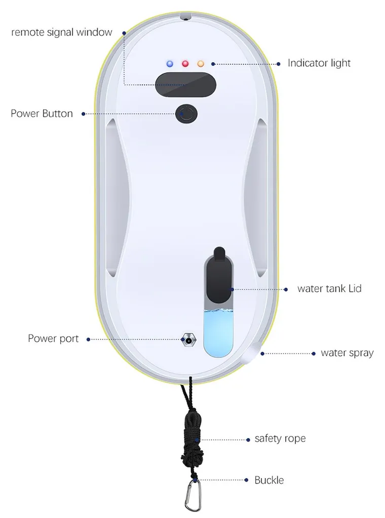 Robot lave-vitres pour grandes baies vitrées avec spray et télécommande