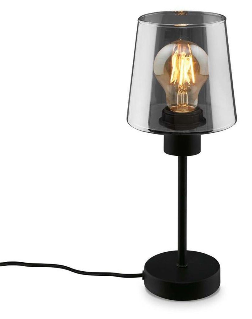Tischleuchte, schwarz, Rauchglas, 1xE27/max.10W Produktbild 