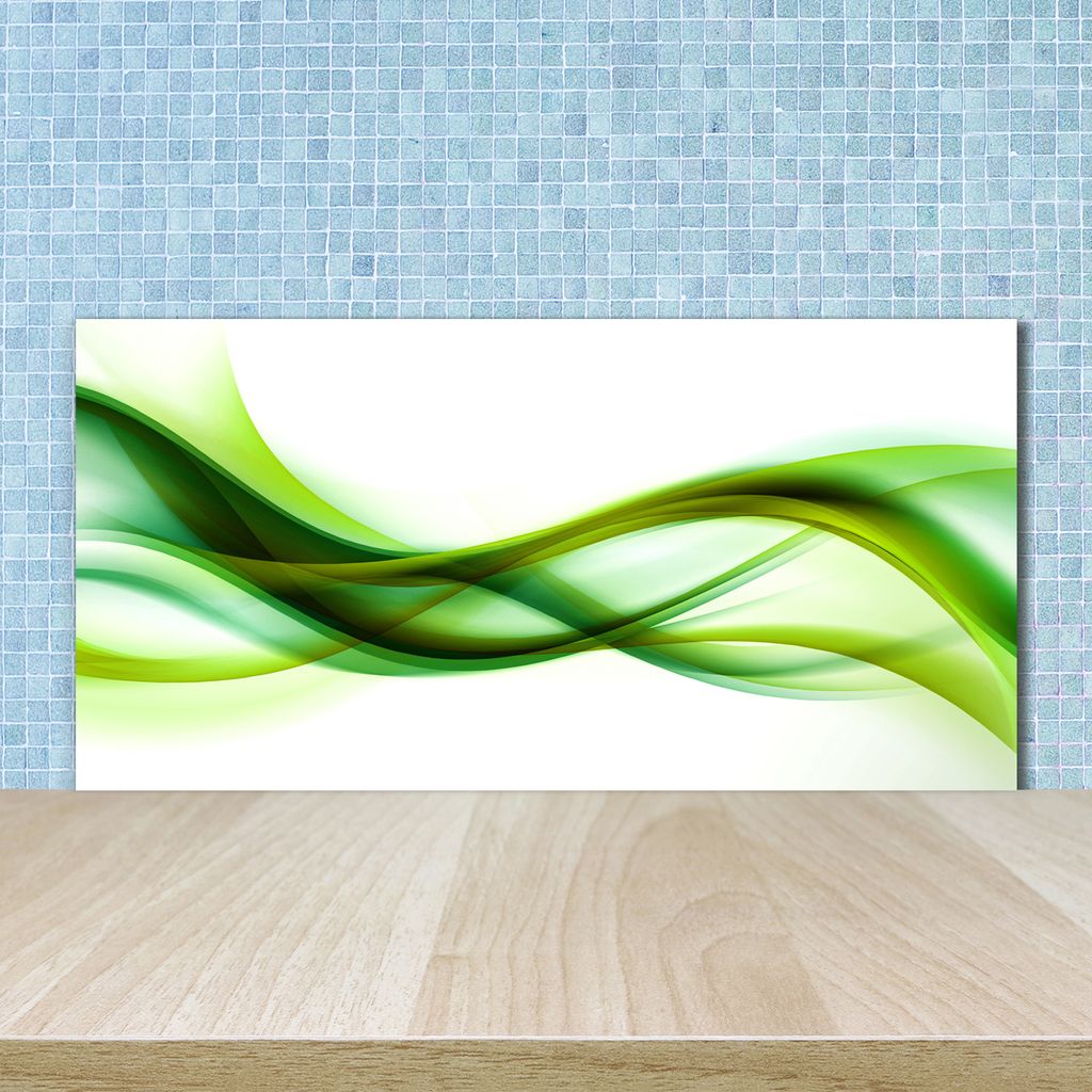 Tulup Küchenrückwand Spritzschutz aus Glas -100x50 -Spritzschutz auf gehärtetes GlasDeko Kunst Abstrakte Wellen