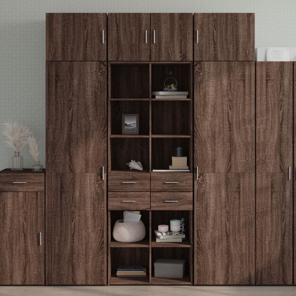 Maison Exclusive - Highboard Braun Eichen-Optik 70x42,5x185 cm Holzwerkstoff